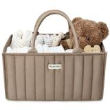 Blissful Diary Bebek Bezi Caddy Sepeti, Şık Bebek Bezi Caddy Organizatörü, Bebek Bezi Saklama Sepeti - Yenidoğan Bebek Duş Listesi ve Bebek Olması Gerekenler için Bebek Hediye Kaydı - Kahverengi