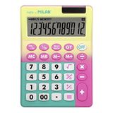 Blister hesap makinesi 12 haneli gün batımı sarı - pembe MILAN®