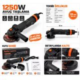 Bll-02 1200W Profesyonel 125 Mm Spiral Taşlama Makinesi – 11.000 Devir