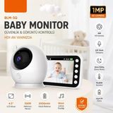 Blm-34 Bebek İzleme Kamerası, 4.3 İnç Monitörlü, Kablosuz Ip, Gece Görüşü, İki Yönlü Ses, 8 Ninni, Sıcaklık Sensörü, Beyaz