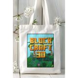 Block Craft Mobil Oyun Baskılı Omuz Çanta Çift Tafaflı Baskı Kişiye Özel 4