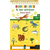 Blok met spiraal en viltstift: Ik leer schrijven Stoere dieren