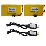 Blomiky Bloimky 2'li Paket 7,2 V 700 mAH NiCd AA Pil Paketi ve USB Şarj Kablosu Eski Versiyon 15 Kanal 2,4 G Huina 1550 550 RC Ekskavatör 7,2 V NiCd Pil ve USB 2