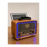 BLOMSTER Everton RT-681 Solar Enerjili Retro Bluetooth Radyo – USB/SD, FM/AM/SW, MP3, LED Işıklı Nostaljik Müzik Kutusu