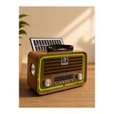 BLOMSTER Everton RT-717 Güneş Enerjili Bluetooth Nostaljik Radyo LED Işıklı USB AUX Şarjlı Taşınabilir