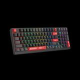 Bloody WS98 Siyah Q Türkçe 2.4G + Bluetooth Kablosuz RGB Hot Swapple Mekanik Klavye-Red Plus Switch
