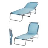 Blooma Şezlong 2li Katlanabilir Bahçe Plaj Şezlongu Mavi 2li Takım, Mavi Şezlong, Bahçe, Şezlongu