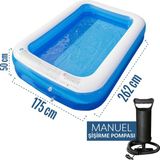 Blooma Şişme Büyük Boy Dikdörtgen Aile Havuzu 262X175X50 cm Dayanıklı PVC Malzeme ile