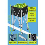 Blooma Tekerlekli Tenis Topu Sepeti 150 Top Kapasiteli Siyah