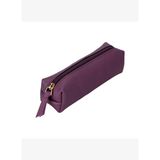 BloomBox Damson Plum Hakiki Deri Kalem & Makyaj Çantası