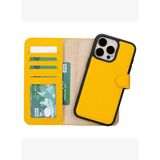 BloomCase Apple iPhone 15 Pro Max (6.7") Soleil Yellow Hakiki Deri Çıkarılabilir Cüzdanlı Telefon Kılıfı