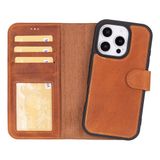 BloomCase Apple iPhone 16 Pro Max(6.9") – Urban Moccasin Hakiki Deri Cüzdanlı Telefon Kılıfı