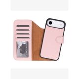 BloomCase Magic Wallet Blush Hakiki Deri iPhone 17 Air(6.5") Cüzdanlı Telefon Kılıfı