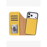 BloomCase Magic Wallet Honey Apple iPhone 17 Pro Max (6.9") Hakiki Deri Çıkarılabilir Cüzdanlı Telefon Kılıfı