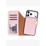 BloomCase Magic Wallet Softy Peony Apple iPhone 17 Pro (6.3") Hakiki Deri Çıkarılabilir Cüzdanlı Telefon Kılıfı