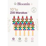 Bloomin 10’lu Metal Zilli Ahşap Marakas Ahşap Müzik Aleti El Zili Seti