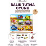 Bloomin Ahşap Balık Tutma ve Ipe Dizme Oyunu Eğitici Bebek - Çocuk Ahşap Oyuncak - Balık Tutma ve Yazı Tahtası