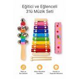 Bloomin Örf Aletleri Seti Ahşap Zilli Marakas Mızıka ve Selefon (Ksilofon) Müzik Seti