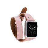 BloominBag Alpine Double Tour 44/45/46/49 mm Blush Pink Deri Apple Watch Akıllı Saat Kordon