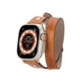 BloominBag Alpine Double Tour 44/45/46/49 mm Mocca Brown Deri Apple Watch Akıllı Saat Kordon