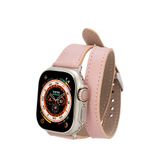BloominBag Alpine Slim Double Tour Blush Pink Deri Kadın Apple Watch Kordonu