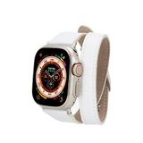 BloominBag Alpine Slim Double Tour Ivory White Deri Apple Watch Kordonu