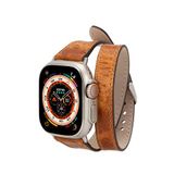 BloominBag Alpine Slim Double Tour Mocca Brown Deri Apple Watch Kordonu