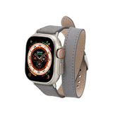 BloominBag Alpine Slim Double Tour Stone Gray Deri Apple Watch Kordonu