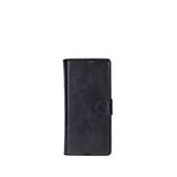 BloominBag Aurelio Siena Onyx Black Samsung Galaxy Z Fold7 Siyah Deri Cüzdan Telefon Kılıfı