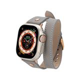 BloominBag Bloomband Gold Tokalı Double Tour Gray Deri 44/45/46/49 mm Kadın Akıllı Saat Kordon