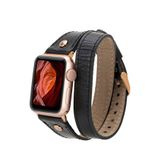 BloominBag Bloomband Gold Tokalı Double Tour Onyx Black Deri Siyah 44/45/46/49 mm Unisex Akıllı Saat Kordon