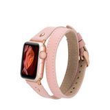 BloominBag Bloomband Gold Tokalı Double Tour Pink Deri Apple Watch Pembe 44/45/46/49 mm Kadın Akıllı Saat Kordon
