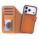 Bloominbag Bloomcase Magic Apple Iphone 17 Pro Max(6.9") Desert Tan Ayrılabilir Hakiki Deri Cüzdanlı Telefon Kılıfı