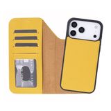Bloominbag Bloomcase Magic Wallet Honey Apple Iphone 17 Pro Max (6.9") Hakiki Deri Çıkarılabilir Cüzdanlı Telefon Kılıfı