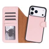 Bloominbag Bloomcase Magic Wallet Softy Peony Apple Iphone 17 Pro (6.3") Hakiki Deri Çıkarılabilir Cüzdanlı Telefon Kılıfı