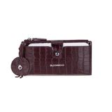 Bloominbag Burgundy Croco Lozan Hakiki Süet Çapraz Askılı Telefon Bölmeli Cüzdan Çanta
