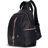BloominBag Burkley Avelıne Onyx Black Pu Deri Kadın Sırt Çantası - 28 x 16 x 10 cm - Siyah