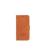 BloominBag iPhone 16 Pro Taba Aurel Magna Mocca Sand Deri Rfid Korumalı Magsafe Uyumlu Cüzdan Telefon Kılıfı