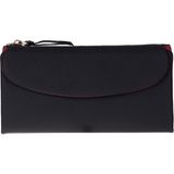 BloominBag Élıa Double Band Noir Black-Red Large Deri Kadın Cüzdan & Clutch - Siyah - Kırımızı - Hakiki deri kadın cüzdan