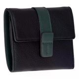Bloominbag Liora Colorband Deri Kadin Cuzdan Siyah Zumrut Yesili