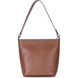 BloominBag Milano Zip Tote – Warm Camel Hakiki Deri Askılı Kadın Omuz Çantası - 22,5 × 25 × 11,5 cm - Taba - Açık Kahverengi