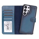 Bloominbag Monte Midnight Blue Samsung Galaxy S26 Ultra (6.9") Hakiki Deri Çıkarılabilir Cüzdanlı Telefon Kılıf