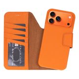 Bloominbag Porta Burnt Amber Deri Iphone 17 Pro Max(6.9") Hakiki Deri Çıkarılabilir Cüzdanlı Telefon Kılıfı