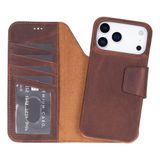 Bloominbag Porta Saddle Heritage Deri Iphone 17 Pro (6.3") Hakiki Deri Çıkarılabilir Cüzdanlı Telefon Kılıfı