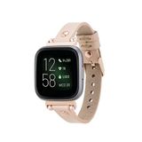 BloominBag Rose Gold Tokalı Bisque Deri 44/45/46/49 mm Akıllı Saat Kordonu