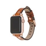 BloominBag Rose Gold Tokalı Tan Deri Apple Watch Akıllı Saat Kordon