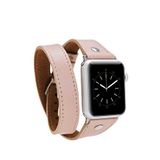 BloominBag Silver Tokalı Double Tour Bisque Deri Apple Watch Akıllı Saat Kordon