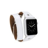 BloominBag Silver Tokalı Double Tour White Deri Apple Watch Akıllı Saat Kordon
