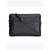 BloomSleeve Leeds 16" Obsidian Black Hakiki Deri Laptop & Tablet Kılıfı