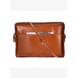 BloomSleeve Leeds 16" Sandy Tan Hakiki Deri Laptop & Tablet Askılı Kılıfı